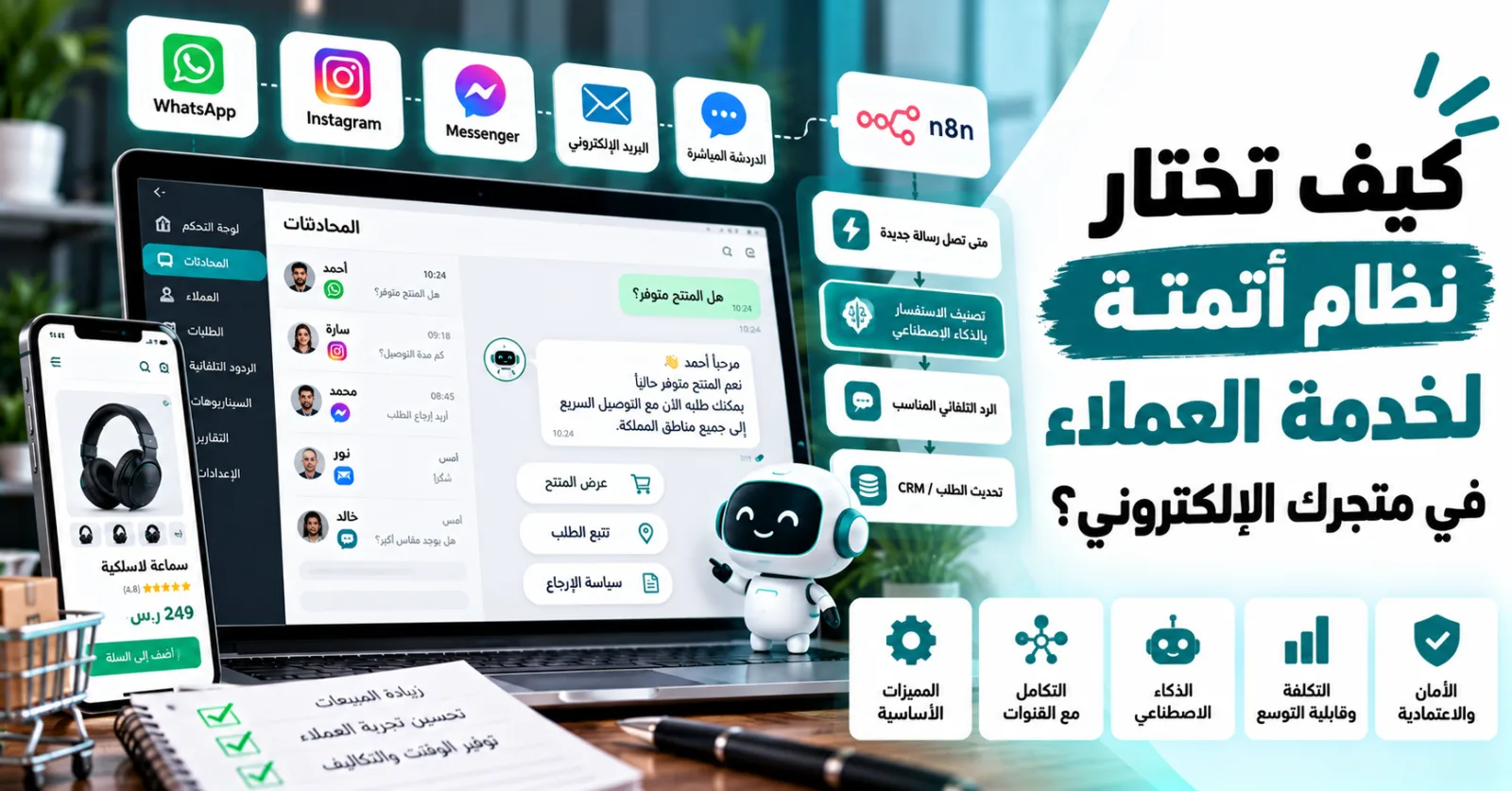 نظام أتمتة خدمة العملاء للمتجر الإلكتروني عبر واتساب